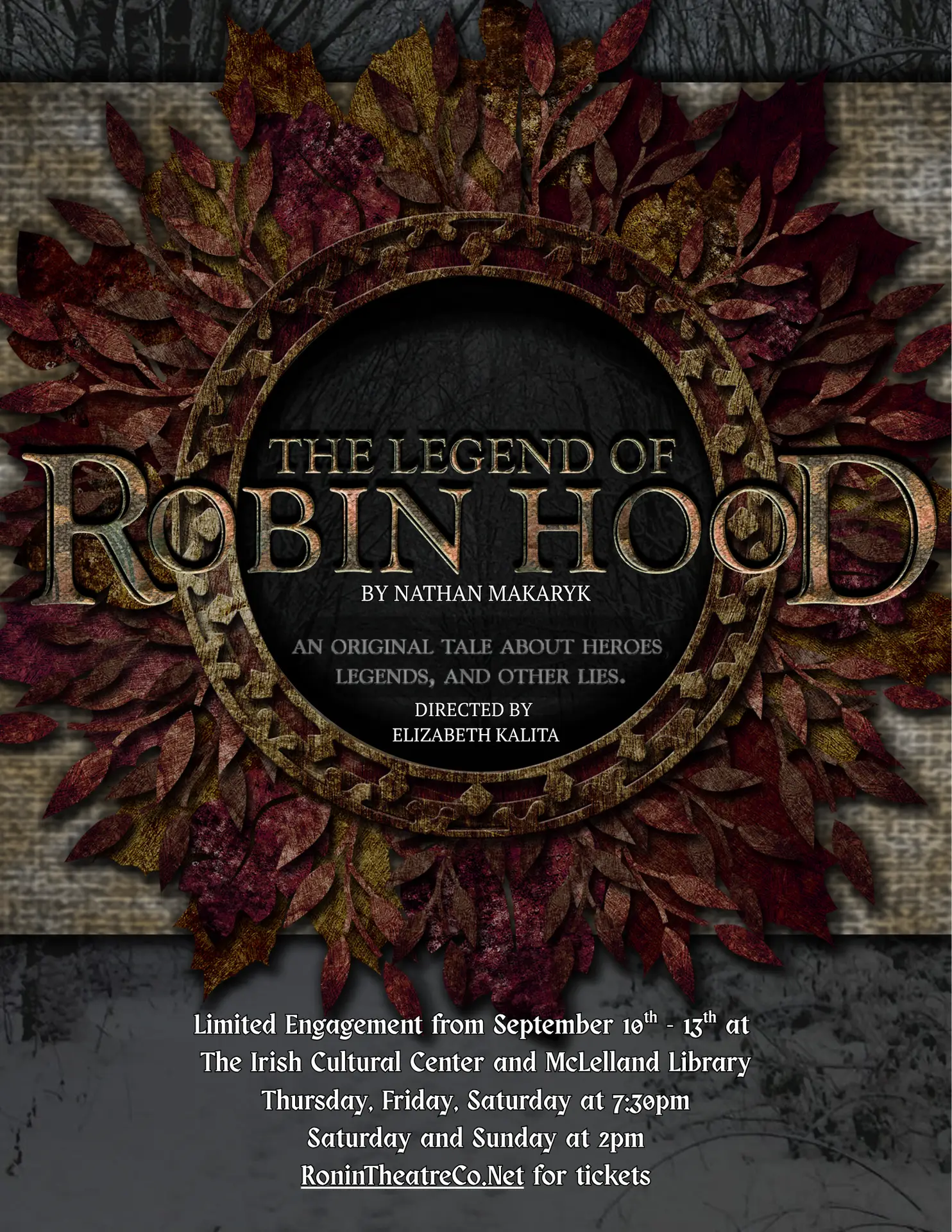 Poster for The Legend of Robin Hood. September 10-13 at ICC